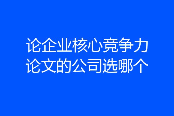 论企业核心竞争力论文的公司选哪个