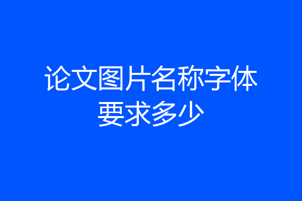 论文图片名称字体要求多少