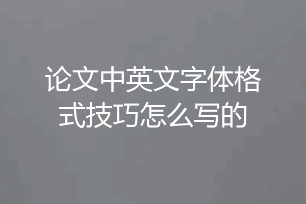 论文中英文字体格式技巧怎么写的