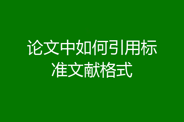 论文中如何引用标准文献格式