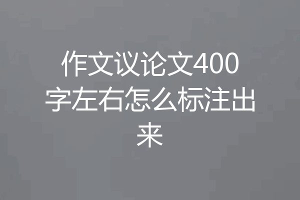 作文议论文400字左右怎么标注出来