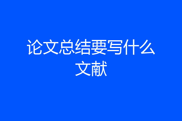 论文总结要写什么文献