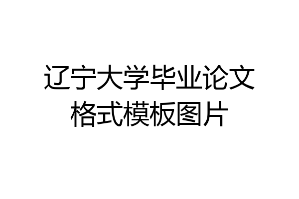 辽宁大学毕业论文格式模板图片