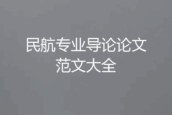 民航专业导论论文范文大全