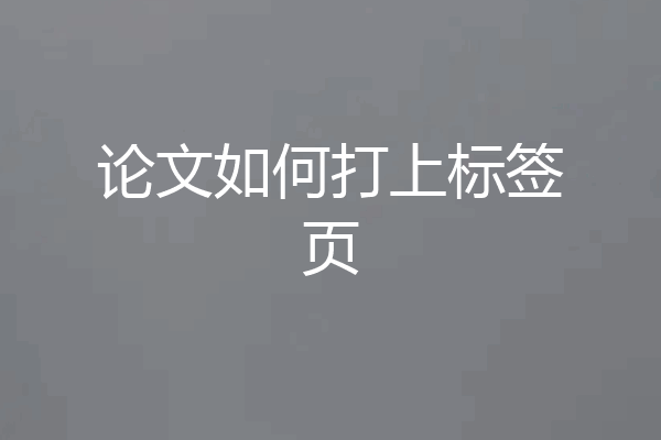 论文如何打上标签页