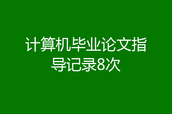 计算机毕业论文指导记录8次