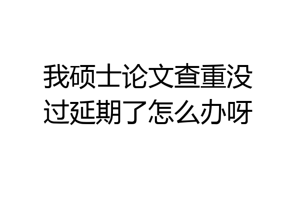 我硕士论文查重没过延期了怎么办呀