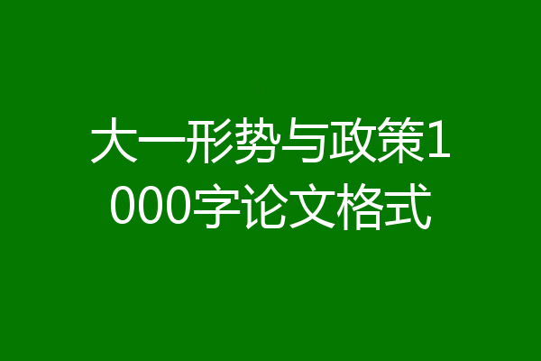 大一形势与政策1000字论文格式