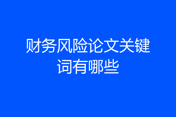 财务风险论文关键词有哪些