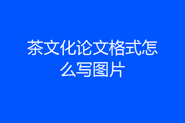 茶文化论文格式怎么写图片
