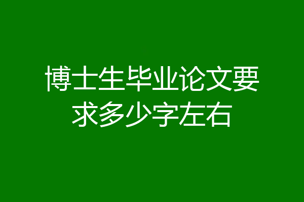博士生毕业论文要求多少字左右