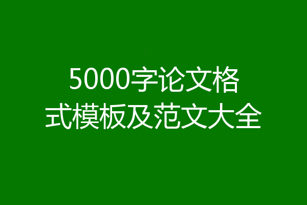 5000字论文格式模板及范文大全