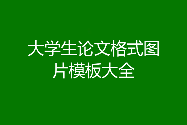 大学生论文格式图片模板大全