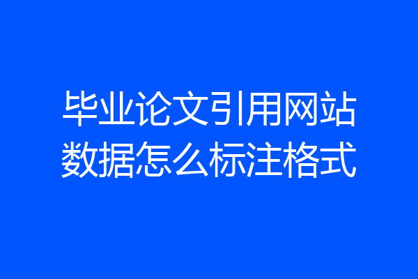 毕业论文引用网站数据怎么标注格式