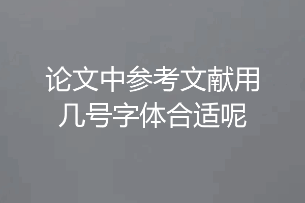 论文中参考文献用几号字体合适呢