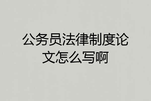 公务员法律制度论文怎么写啊