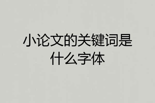 小论文的关键词是什么字体