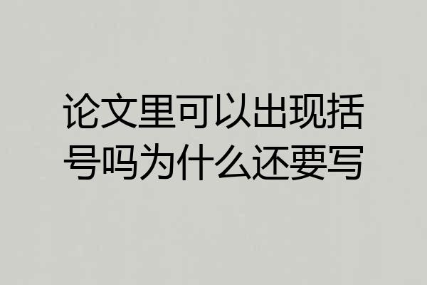论文里可以出现括号吗为什么还要写