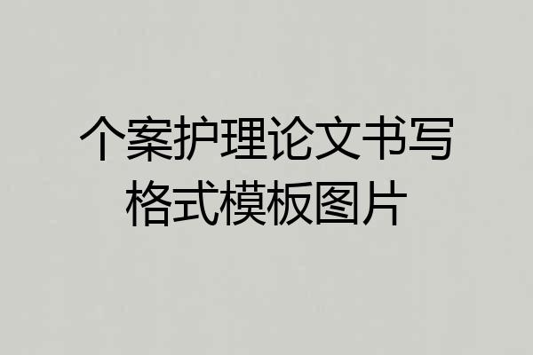 个案护理论文书写格式模板图片