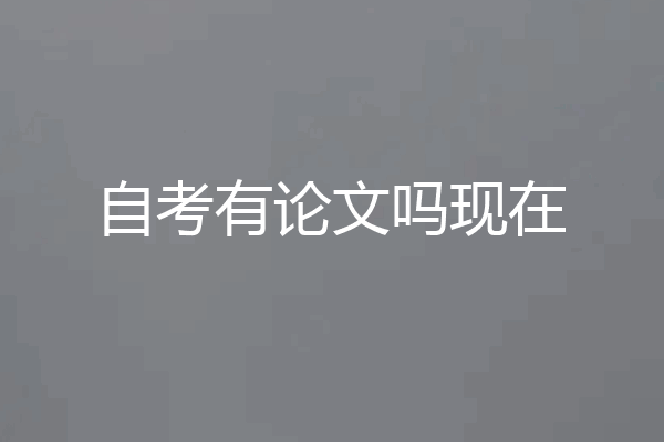 自考有论文吗现在