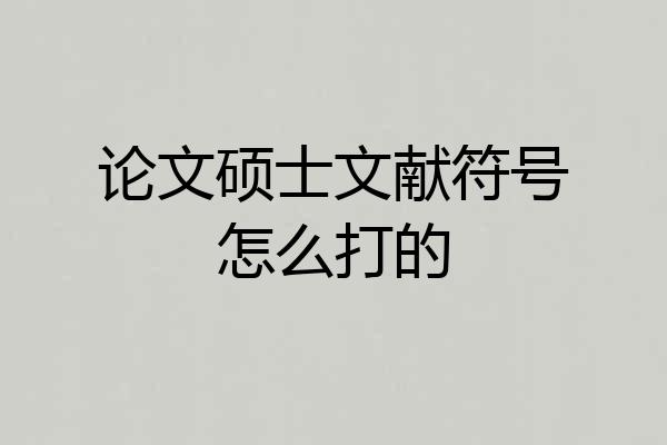 论文硕士文献符号怎么打的