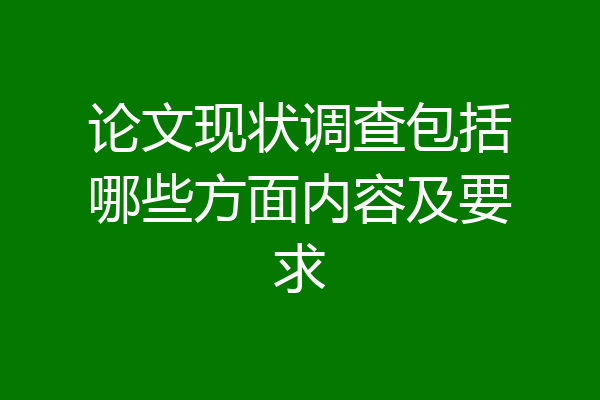 论文现状调查包括哪些方面内容及要求