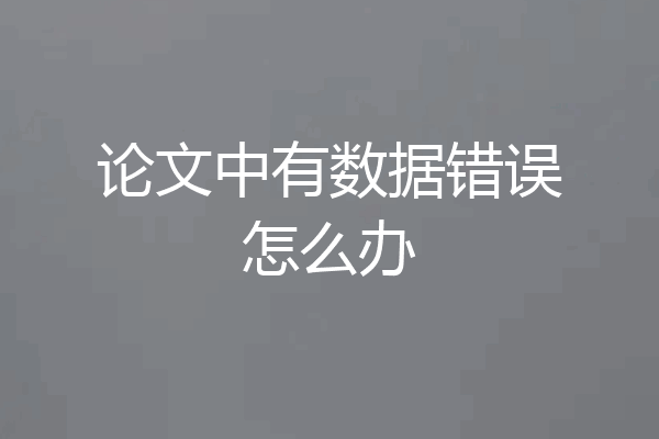 论文中有数据错误怎么办