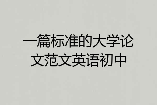 一篇标准的大学论文范文英语初中