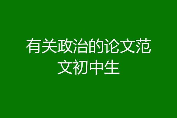有关政治的论文范文初中生