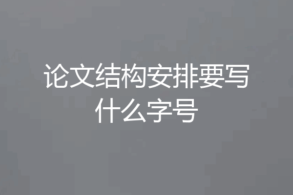 论文结构安排要写什么字号