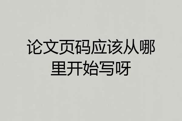 论文页码应该从哪里开始写呀