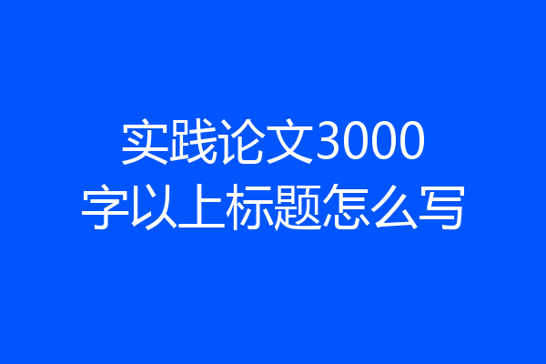 实践论文3000字以上标题怎么写