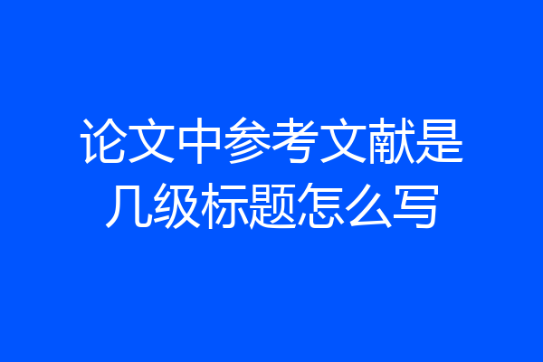 论文中参考文献是几级标题怎么写