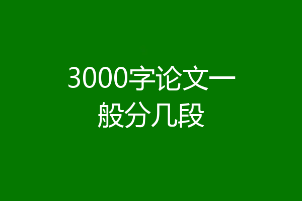 3000字论文一般分几段