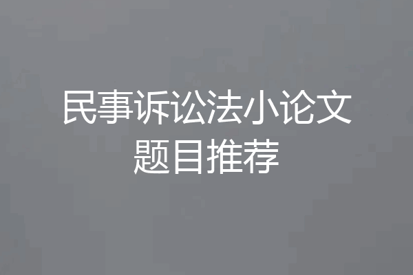 民事诉讼法小论文题目推荐