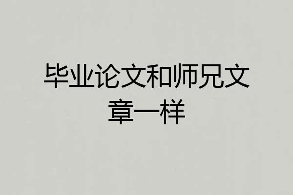 毕业论文和师兄文章一样