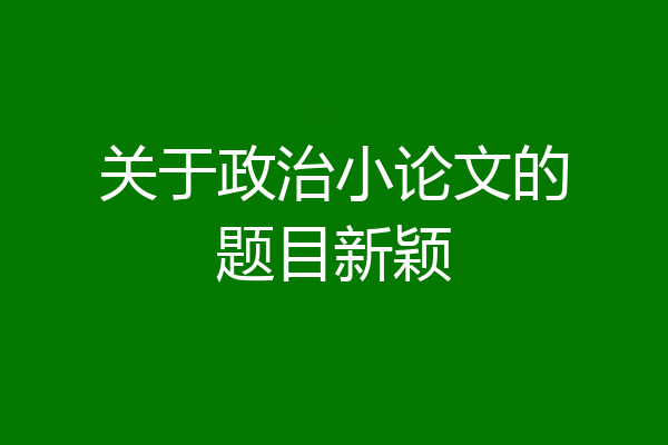 关于政治小论文的题目新颖