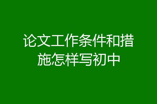 论文工作条件和措施怎样写初中