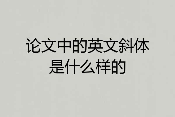 论文中的英文斜体是什么样的