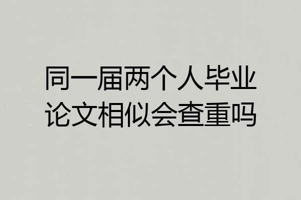 同一届两个人毕业论文相似会查重吗