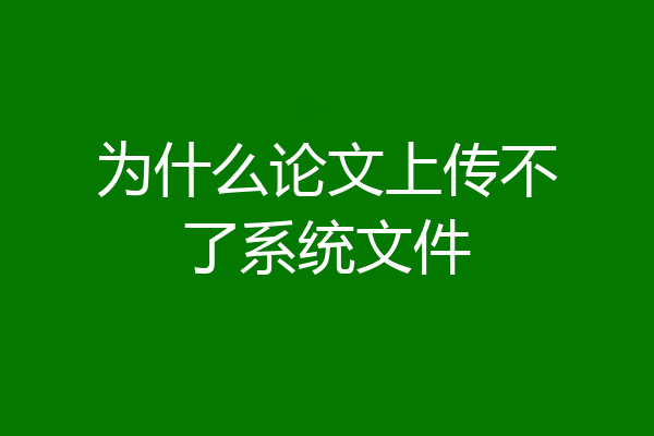 为什么论文上传不了系统文件