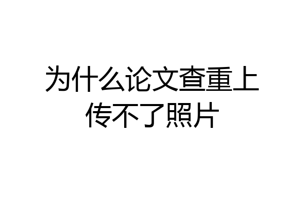 为什么论文查重上传不了照片