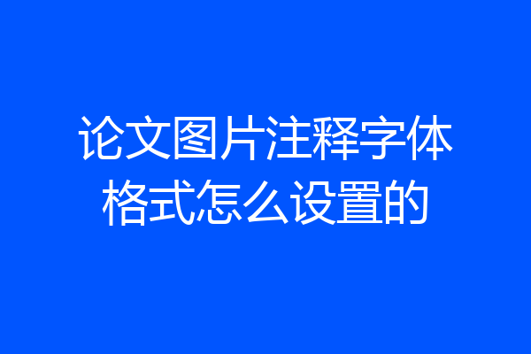 论文图片注释字体格式怎么设置的