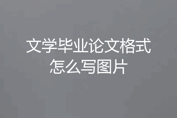 文学毕业论文格式怎么写图片