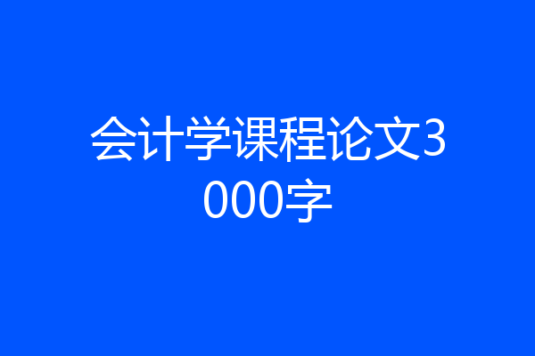 会计学课程论文3000字