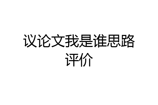 议论文我是谁思路评价