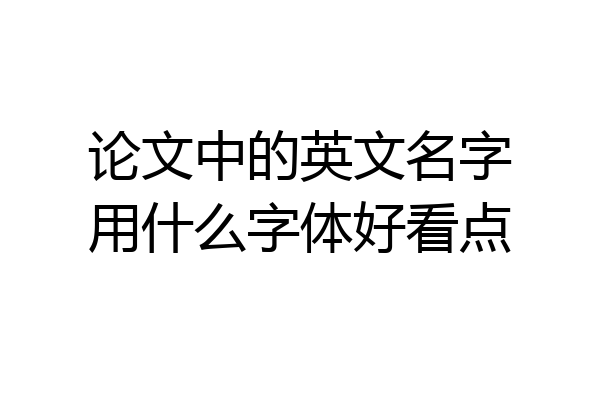 论文中的英文名字用什么字体好看点