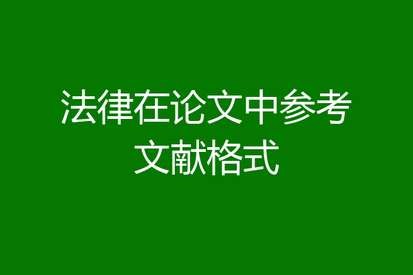 法律在论文中参考文献格式