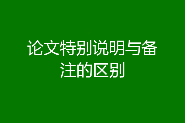 论文特别说明与备注的区别