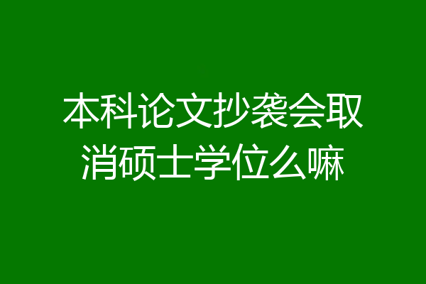 本科论文抄袭会取消硕士学位么嘛